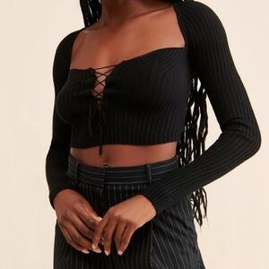 Urban Outfitters Lace Up Sweater Top